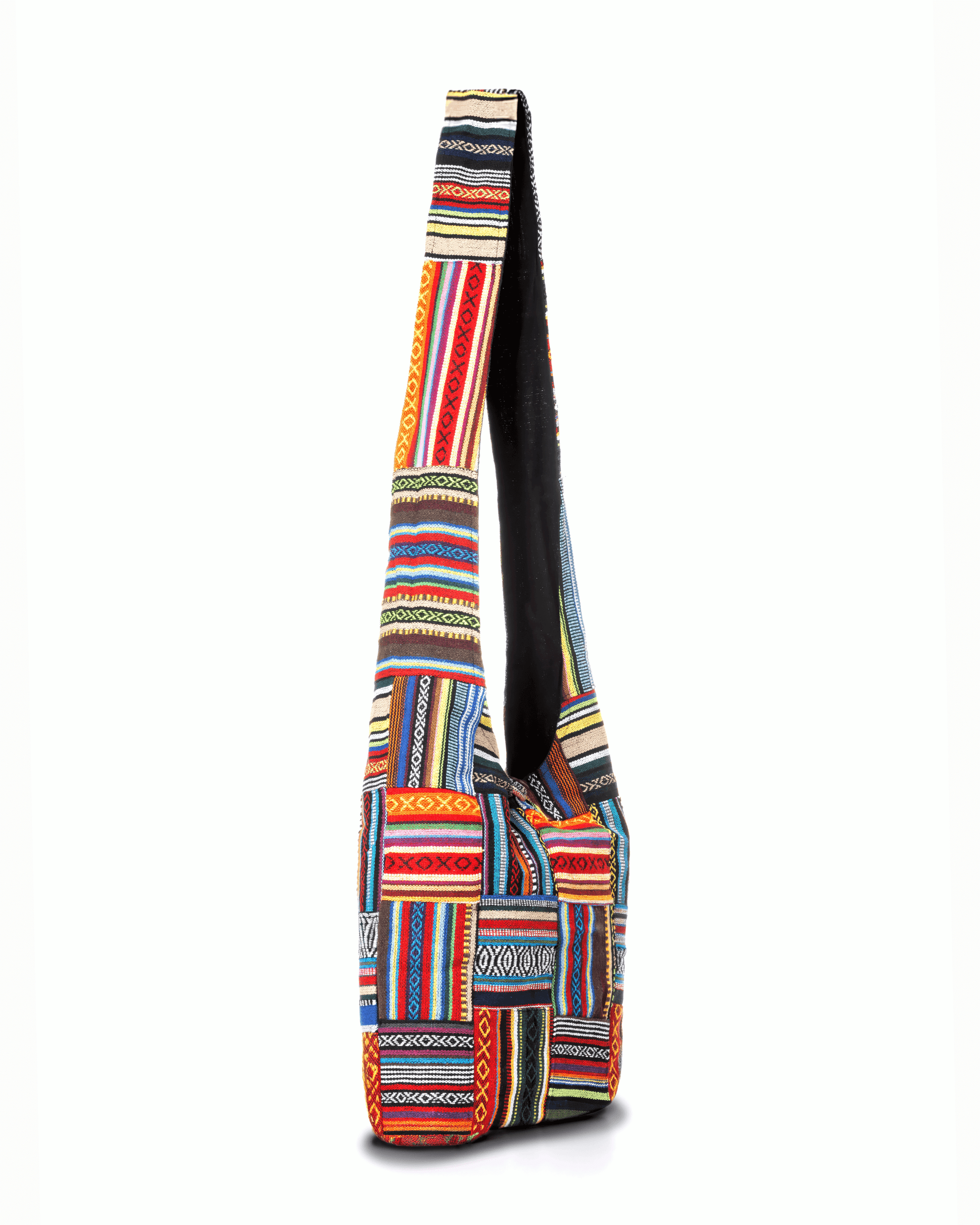 Kathmandu Collection Patchwork Striped Hobo Bag-1