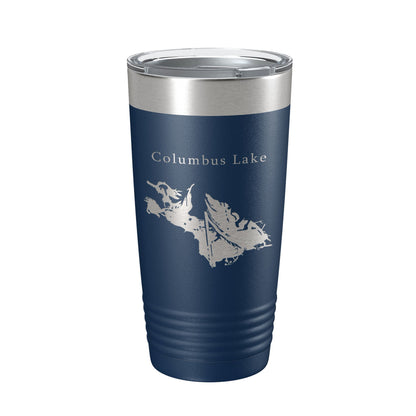 Columbus Lake Map Tumbler Travel Mug Insulated Laser Engraved Coffee Cup Mississippi 20 oz-8