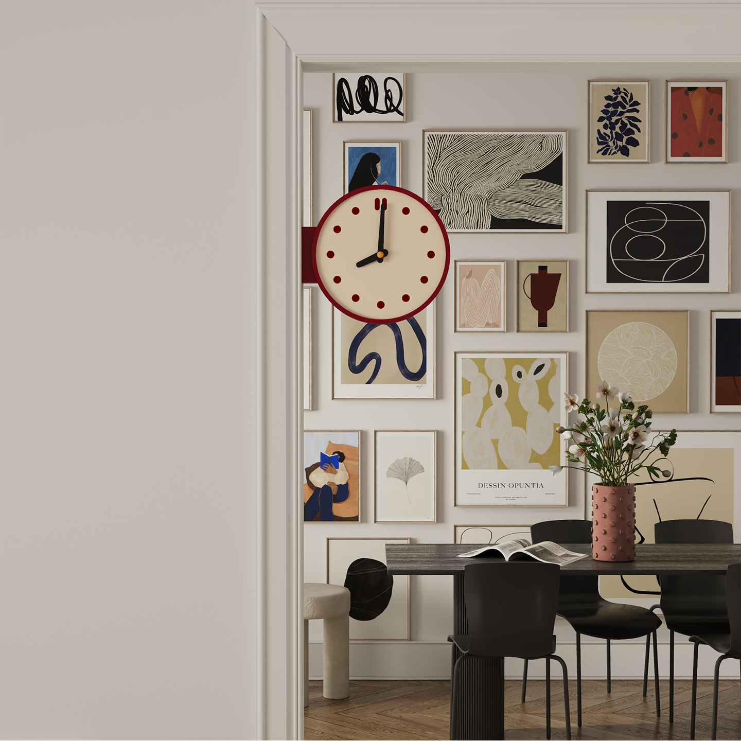 Corner View Double-Sided Clock-4