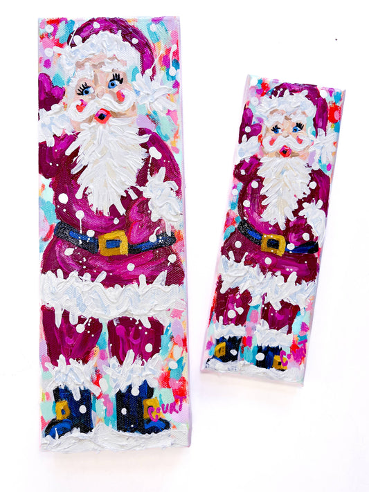 Burgundy Vintage Santa Claus Original Painting-0