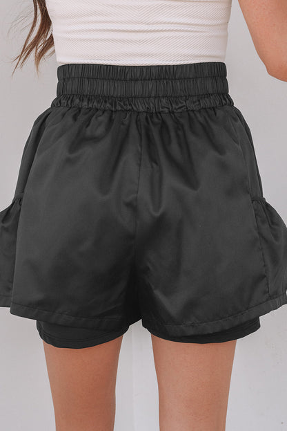 Maxine Elastic High Waist Pocketed Casual Shorts-1