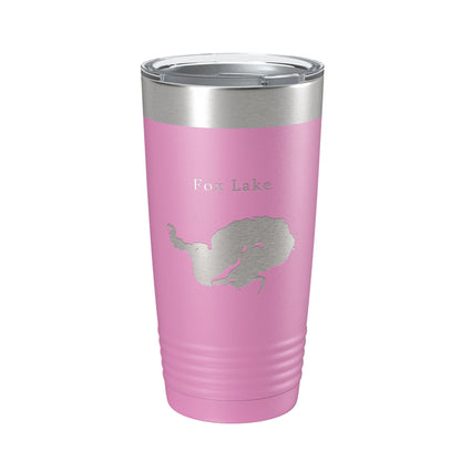 Fox Lake Map Tumbler Travel Mug Insulated Laser Engraved Coffee Cup Wisconsin 20 oz-14