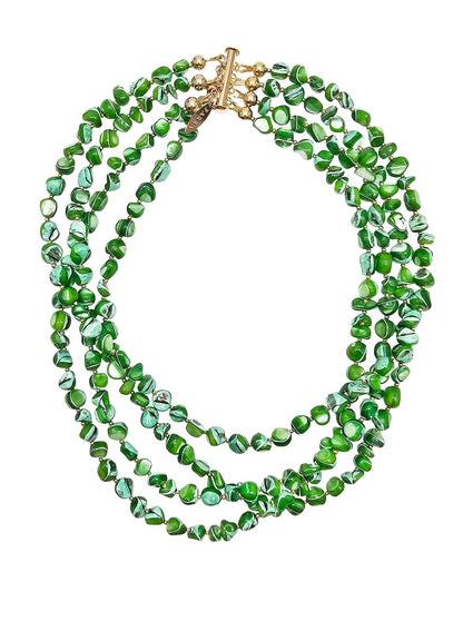 Green Natural Shell Multi-Layers Necklace PN070-0