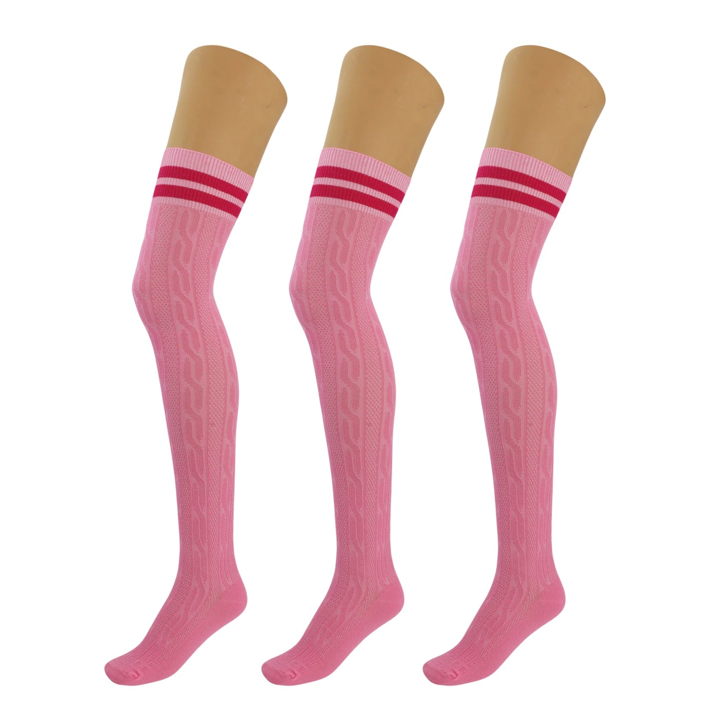 3 Pairs Over-the-Knee Thigh-High Socks for Women – Warm Boot Stockings, Soft & Stretchy Knit, US Size 5-10-6