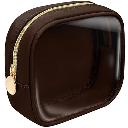 KOTORA Clear Makeup Bag Cosmetics Bag Mini Small Pouch Purse TSA Approved Toiletry Bags Zipper Pink Cute Pouches Make Up Travel Toiletry Car Accessories Essentials for Women Men