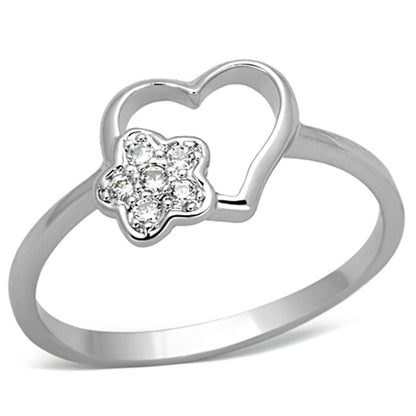 3W472 - Rhodium Brass Ring with AAA Grade CZ  in Clear-0