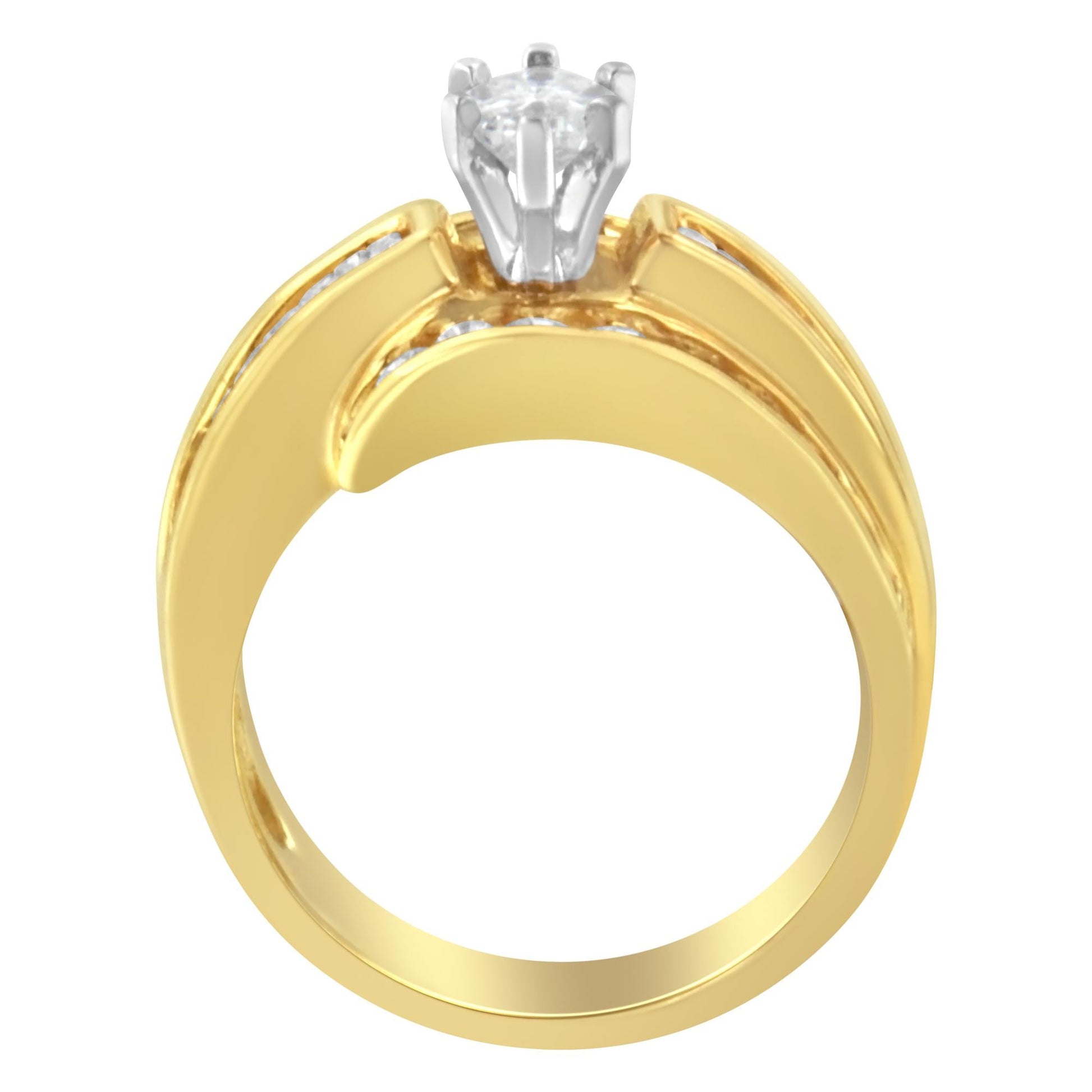 14KT Two-Toned Diamond Cocktail Ring (1 1/3 cttw, H-I Color, SI1-SI2 Clarity)-3
