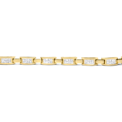 14K Yellow Gold Princess-Cut Diamond Links of Love Bracelet (2.00 cttw, H-I Color, SI2-I1 Clarity)-3