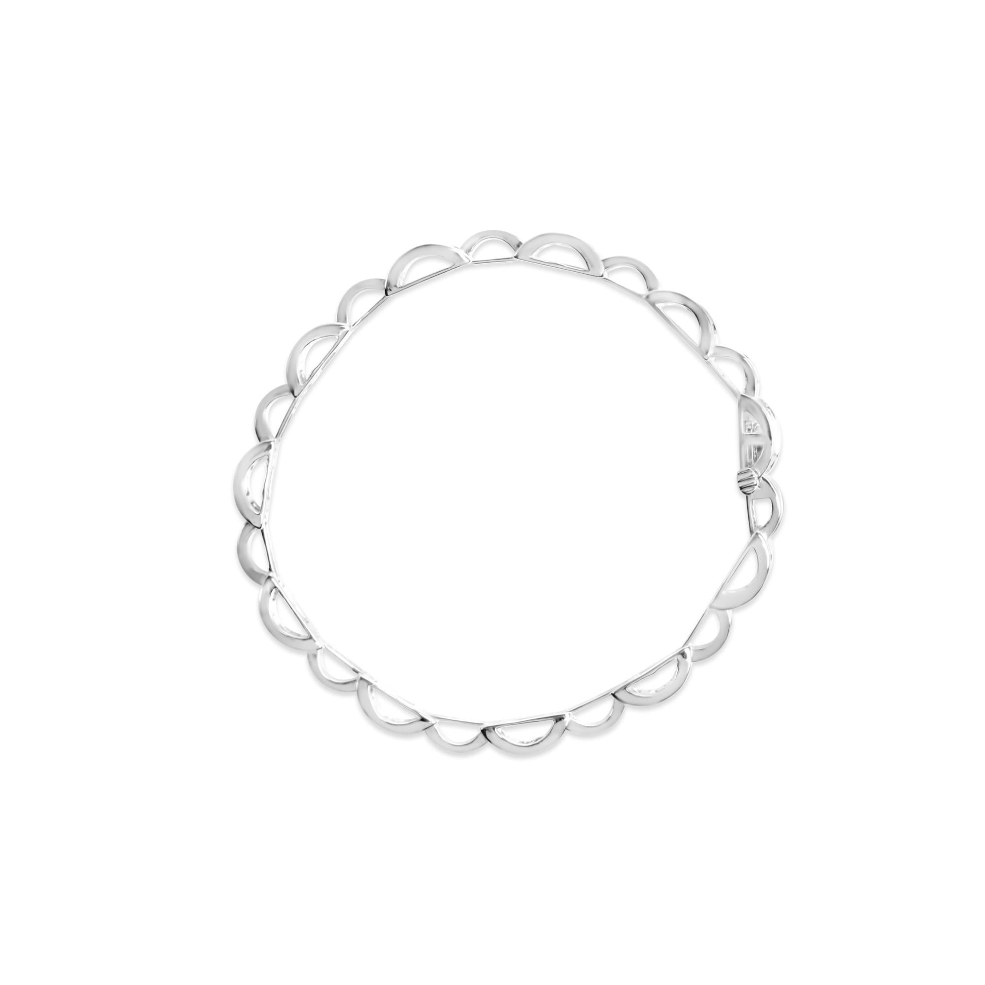 14K White Gold 1.0 Cttw Invisible Set Princess Diamond Alternating Link Tennis Bracelet (I-J Color, I1-I2 Clarity) - 7.25"-3