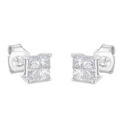 10K White Gold Diamond Stud Earrings (3/4 cttw, H-I Color, SI2-I1 Clarity)-3