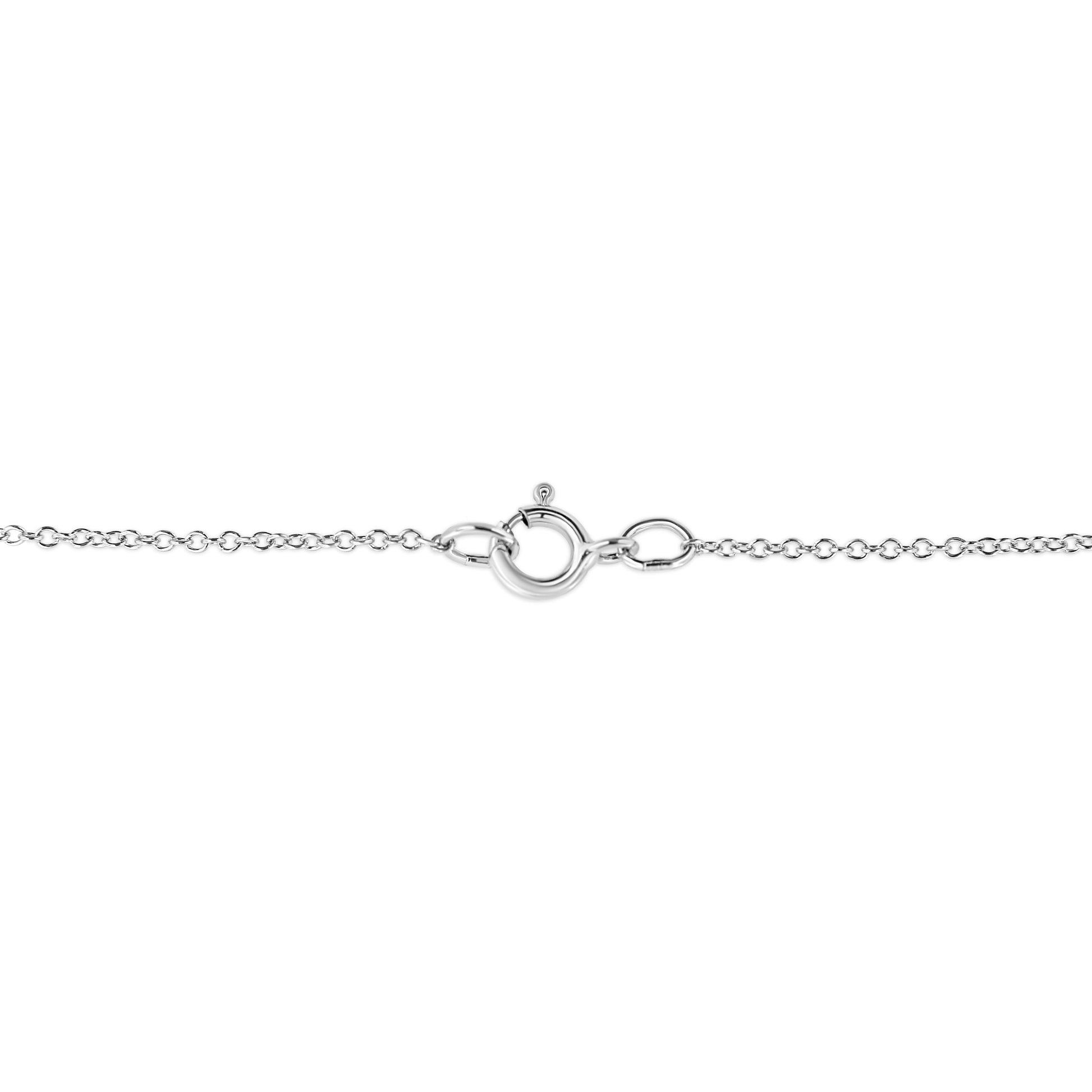 .925 Sterling Silver Pave-Set Diamond Accent Kite Shape 18" Pendant Necklace (I-J Color, I1-I2 Clarity)-3