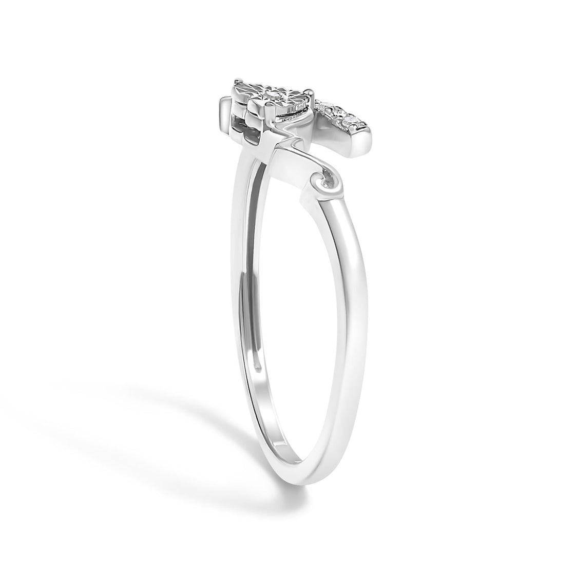 .925 Sterling Silver Diamond Accent "MOM" Heart Ring (J-K Color, I2-I3 Clarity)-3