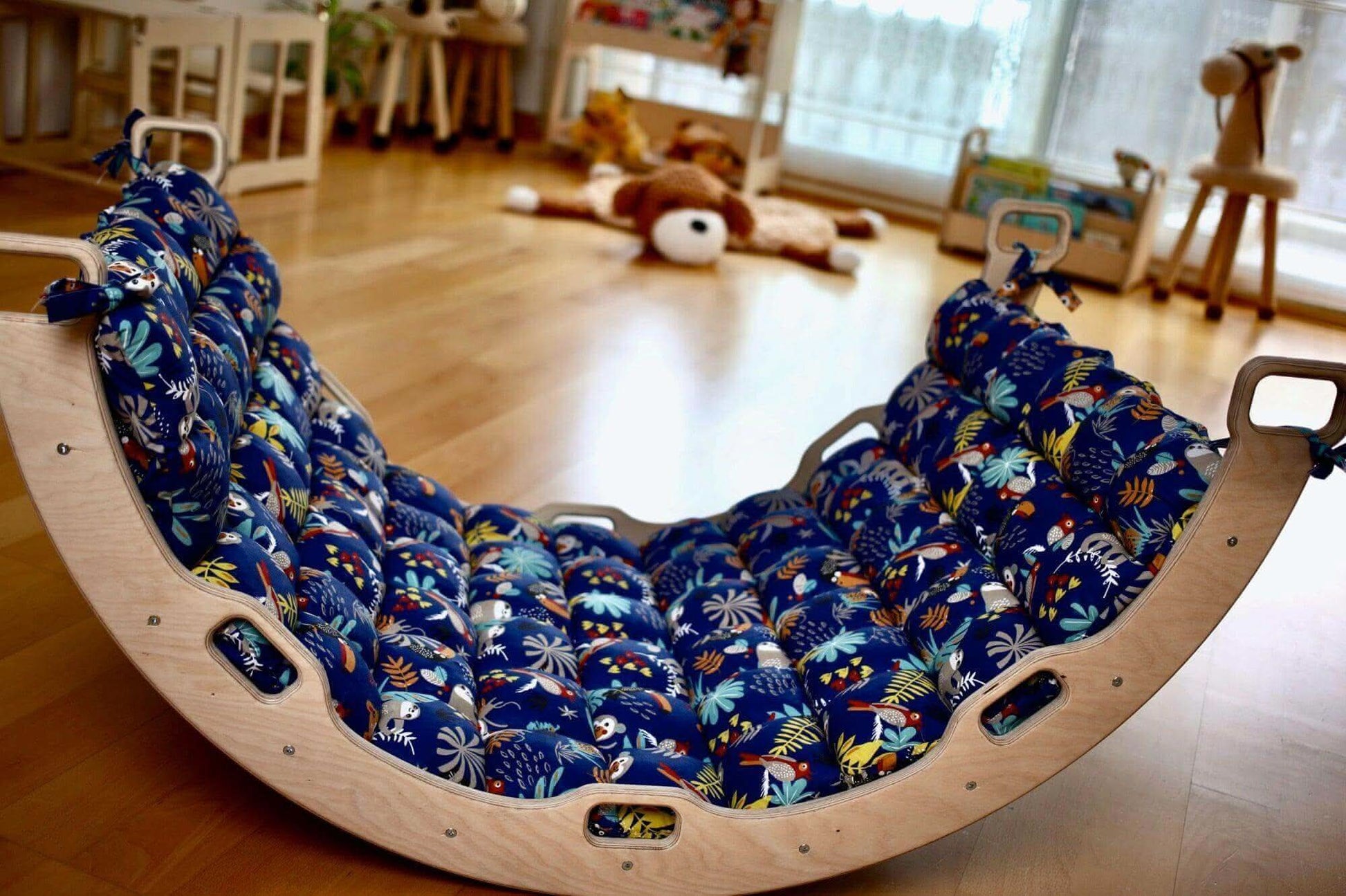 4 Pieces Climbing Set - Climbing Triangle, Arch Rocker, Pillow, and 2in1 Ramp-4