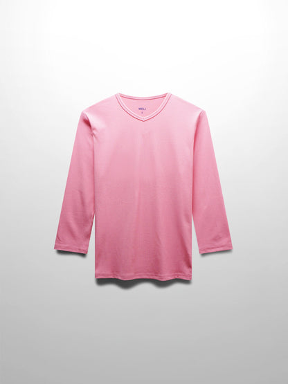 RIBBED HIGH V 3Q-SO PINK-1