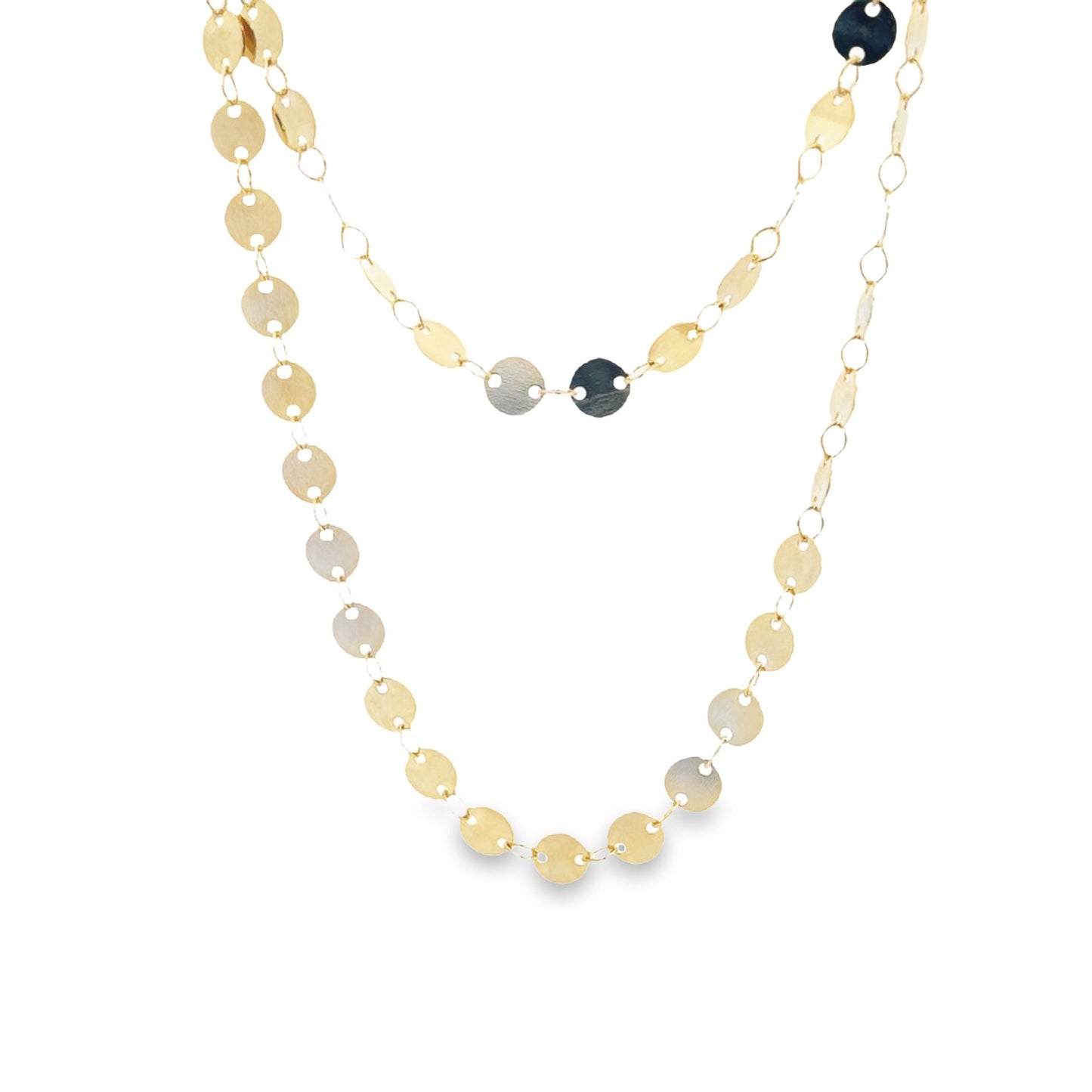 Gold Filled Flat Circle Disc Belly Chain-0