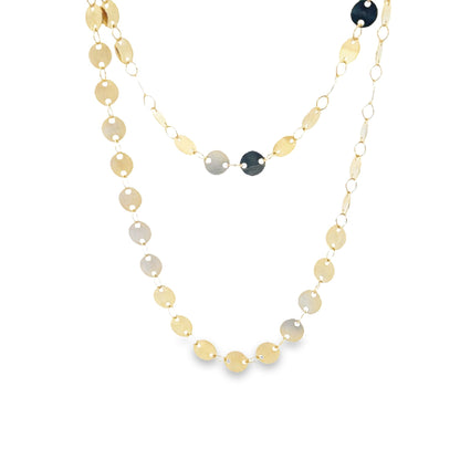 Gold Filled Flat Circle Disc Belly Chain-0