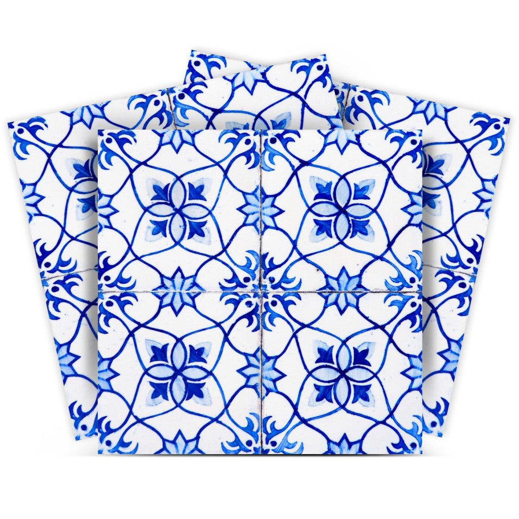 5" X 5" Blue Micro Peel And Stick Removable Tiles-0