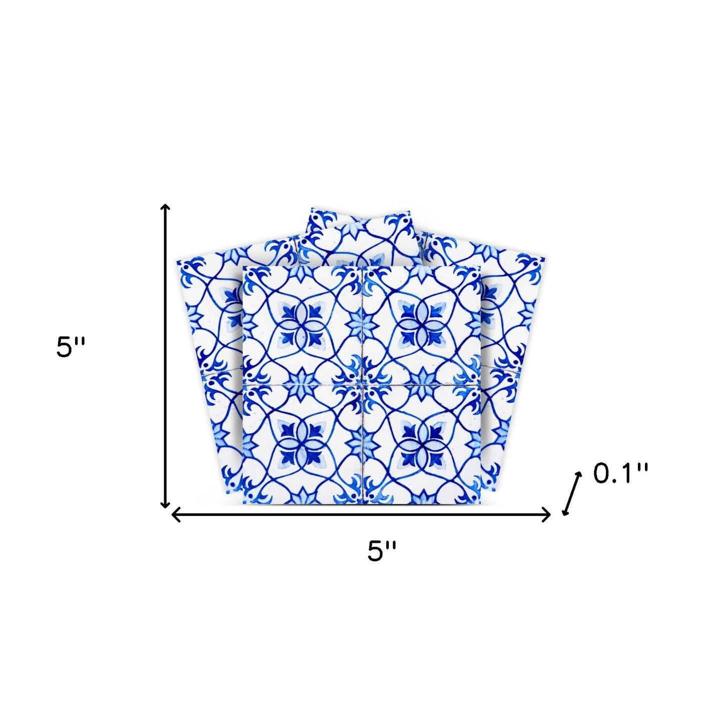 5" X 5" Blue Micro Peel And Stick Removable Tiles-8