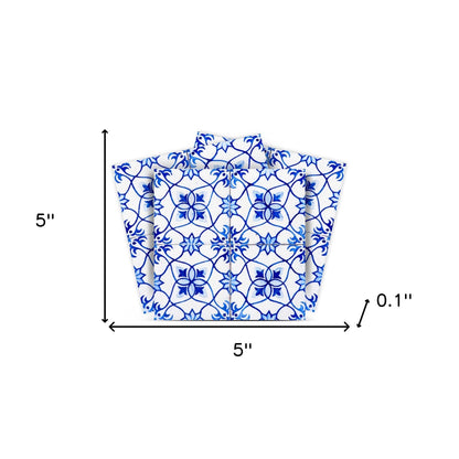 5" X 5" Blue Micro Peel And Stick Removable Tiles-8