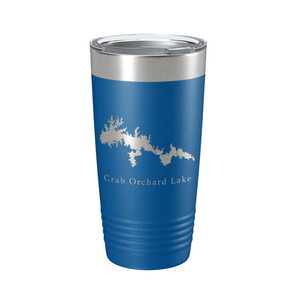 Crab Orchard Lake Map Tumbler Travel Mug Insulated Laser Engraved Coffee Cup Illinois 20 oz-6