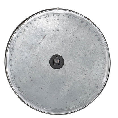 39" Rustic Galvanized Metal Round Wall Clock-4