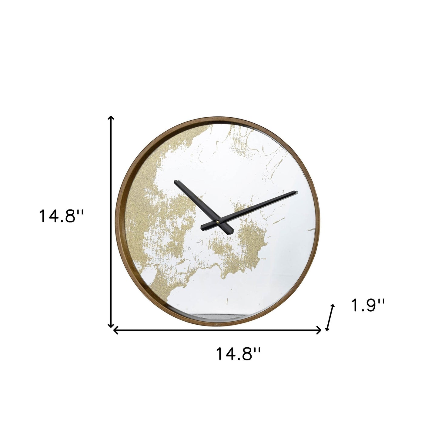 Gold Dust 14" Modern Round Wall Clock-4