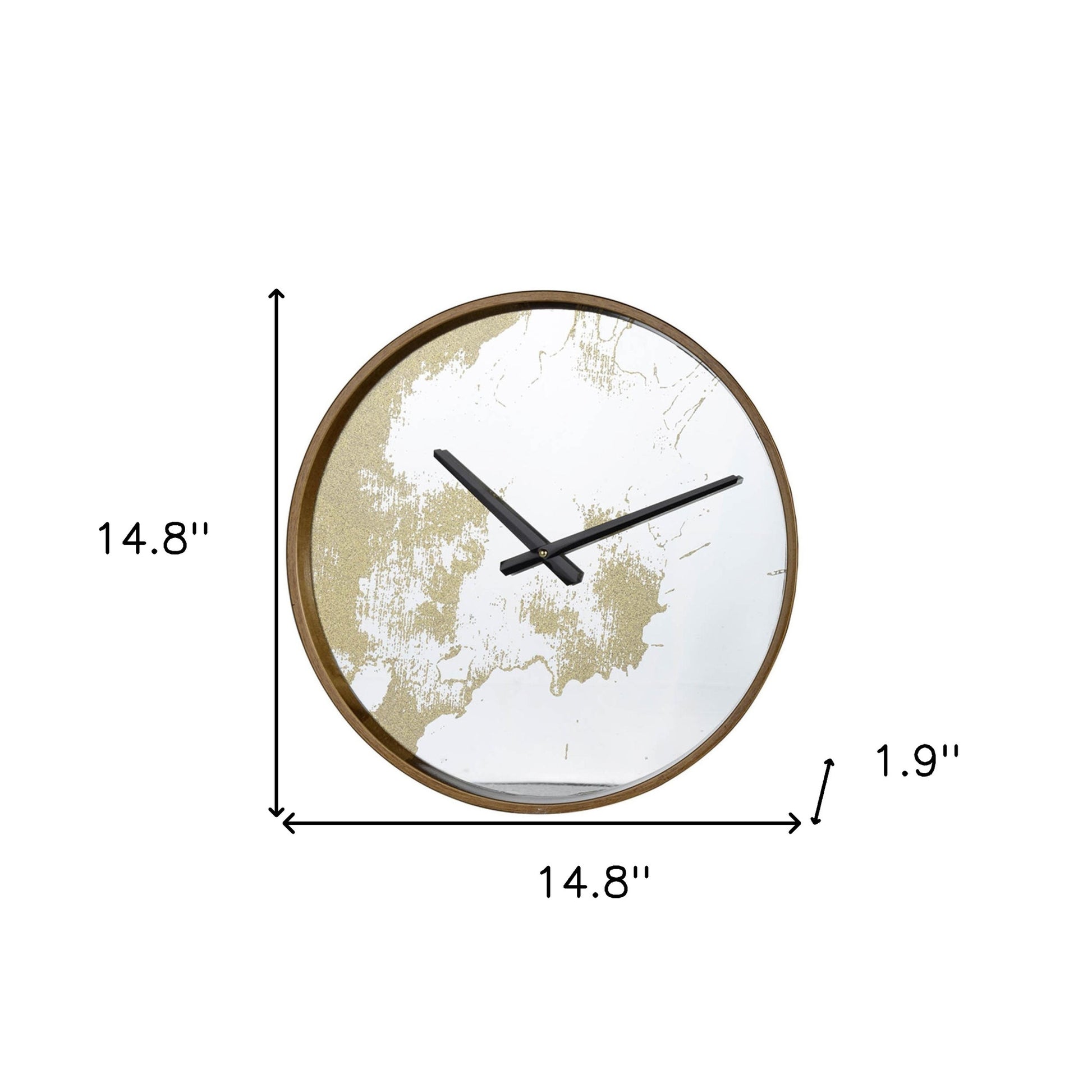 Gold Dust 14" Modern Round Wall Clock-4