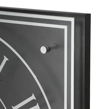 24" Black and Silver Vintage Style Gears Square Wall Clock-5