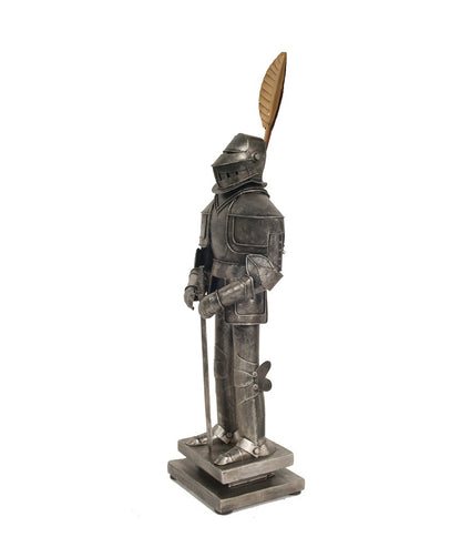 18" Gray Metal Hand Painted Figurine Tabletop Sculpture-2