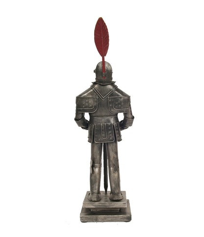 18" Gray Metal Hand Painted Figurine Tabletop Sculpture-3
