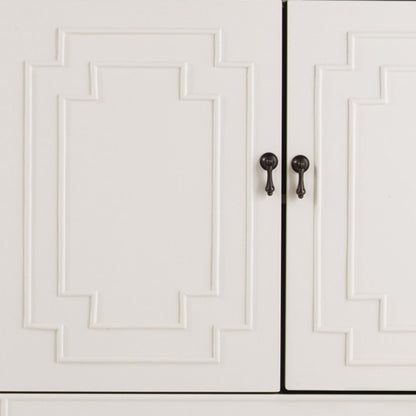 64" White Solid Wood Sideboard with Four Doors-8