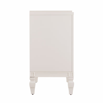 64" White Solid Wood Sideboard with Four Doors-3