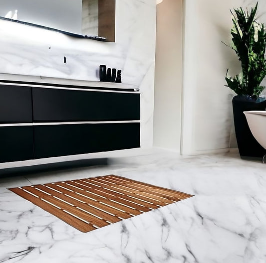 25" Premium Teak Shower Bath Mat-0