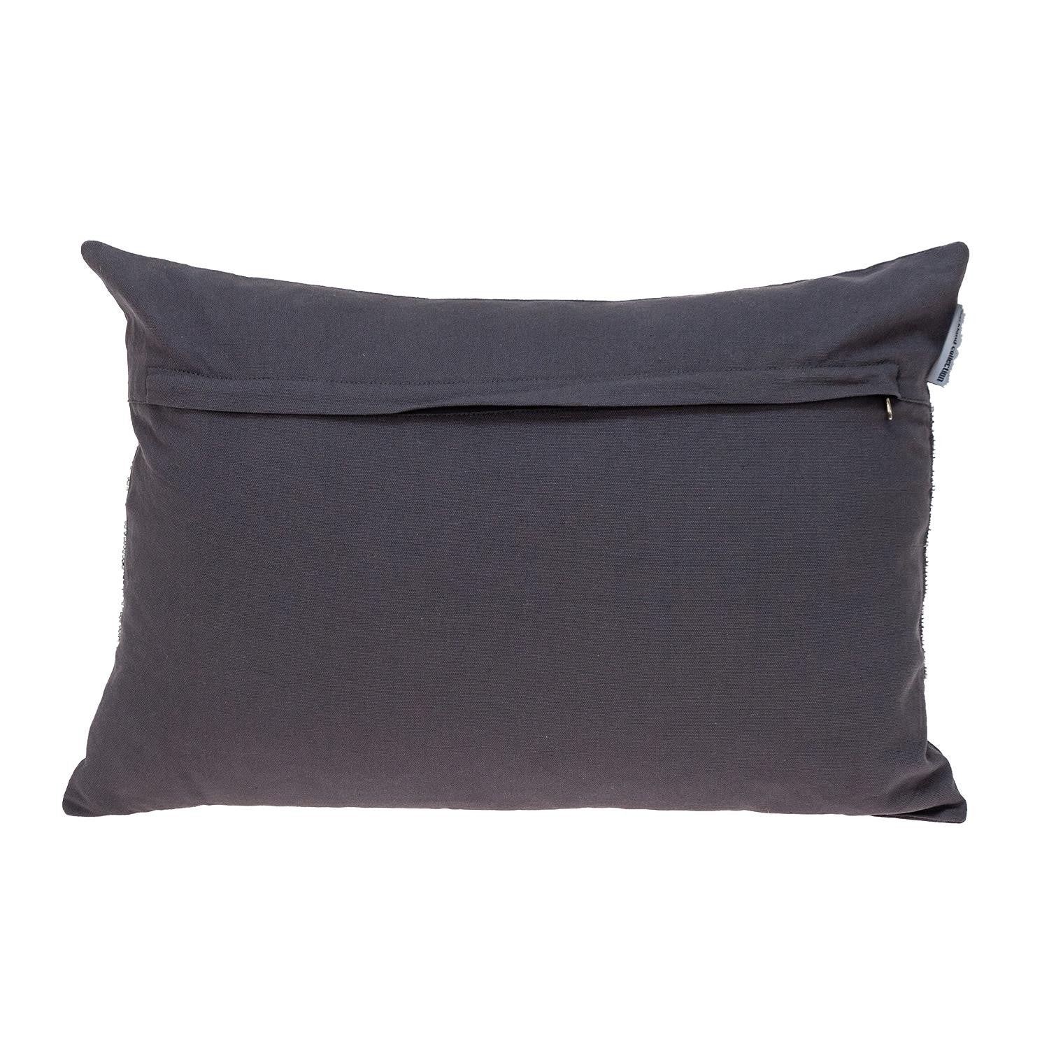 Glam Gray with Silver Sequins Lumbar Throw Pillow-2