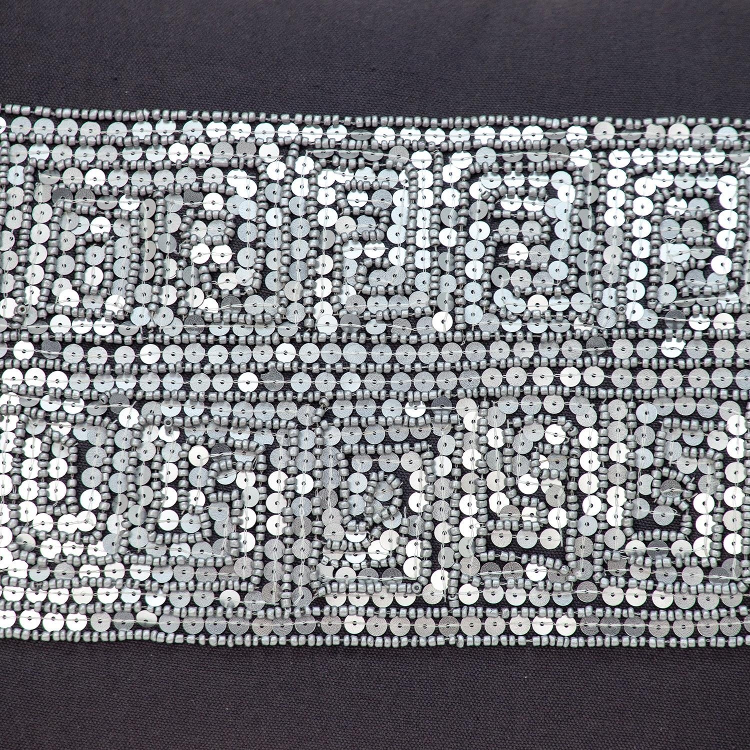 Glam Gray with Silver Sequins Lumbar Throw Pillow-7