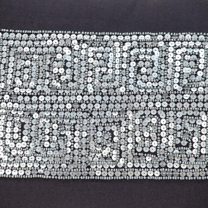 Glam Gray with Silver Sequins Lumbar Throw Pillow-7