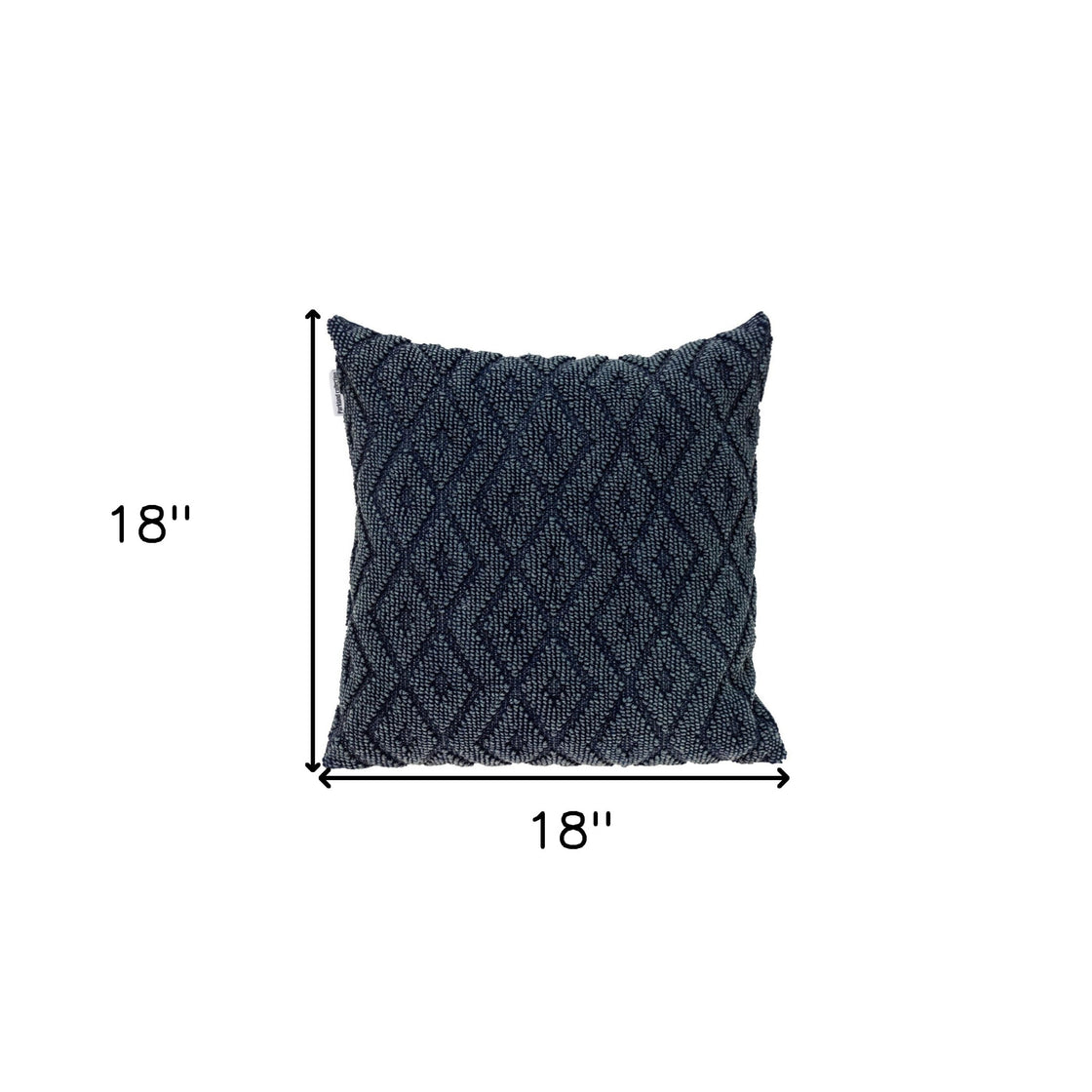 Jacquard Diamond Pattern Decorative Navy Throw Pillow-2