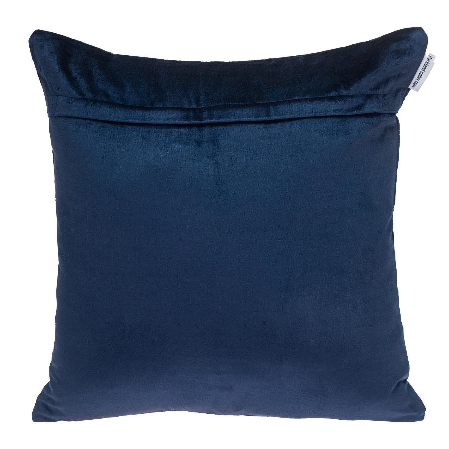 20" Navy Blue Cotton Blend Throw Pillow-2