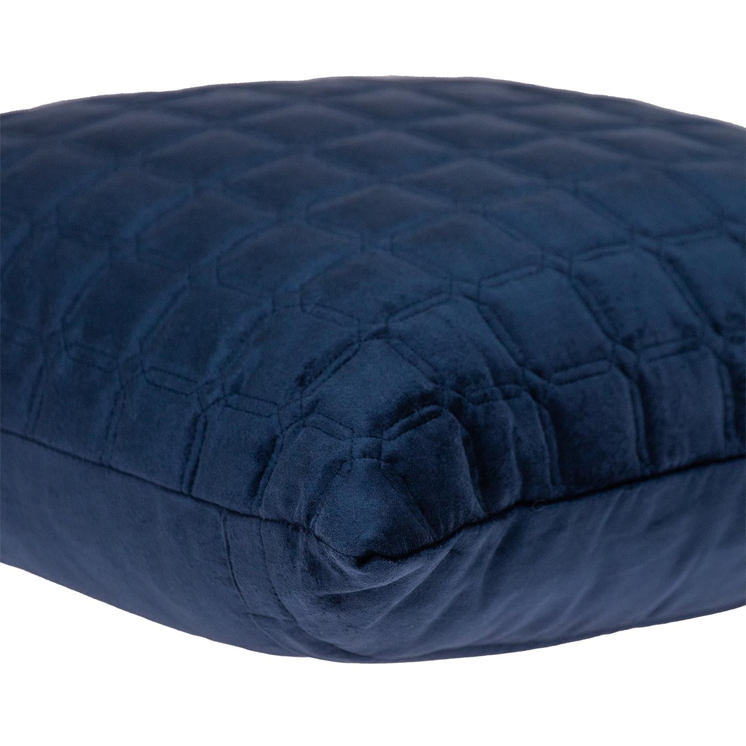 20" Navy Blue Cotton Blend Throw Pillow-4
