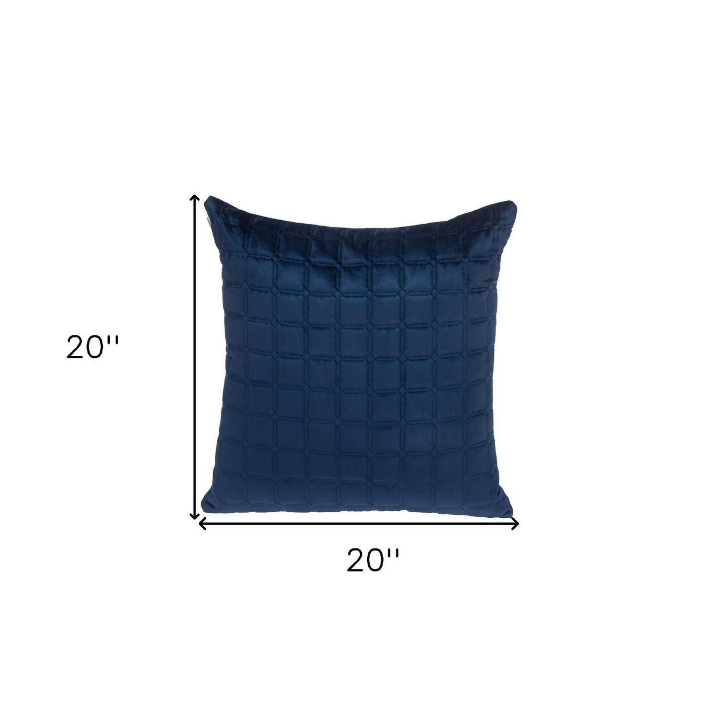 20" Navy Blue Cotton Blend Throw Pillow-6