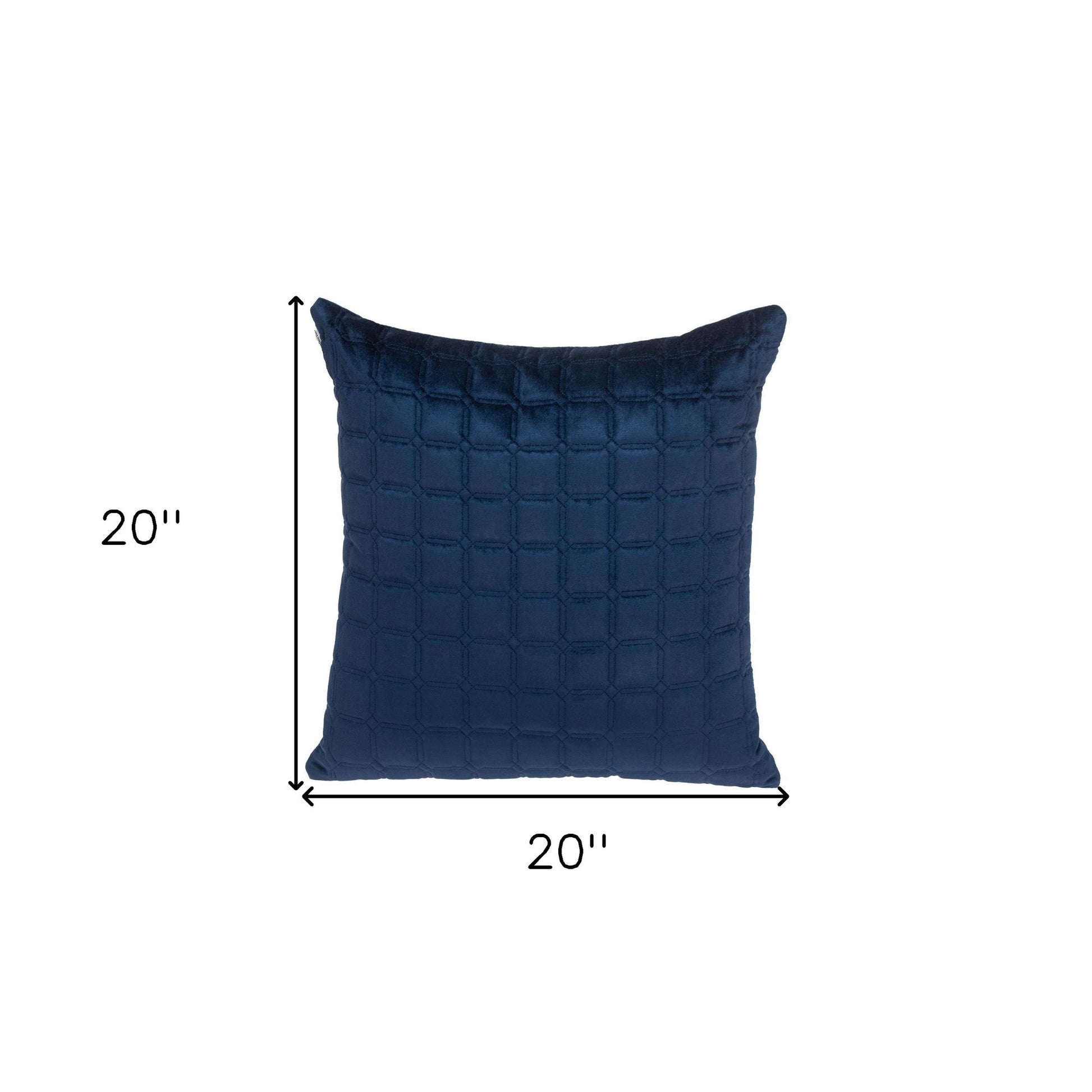 20" Navy Blue Cotton Blend Throw Pillow-6