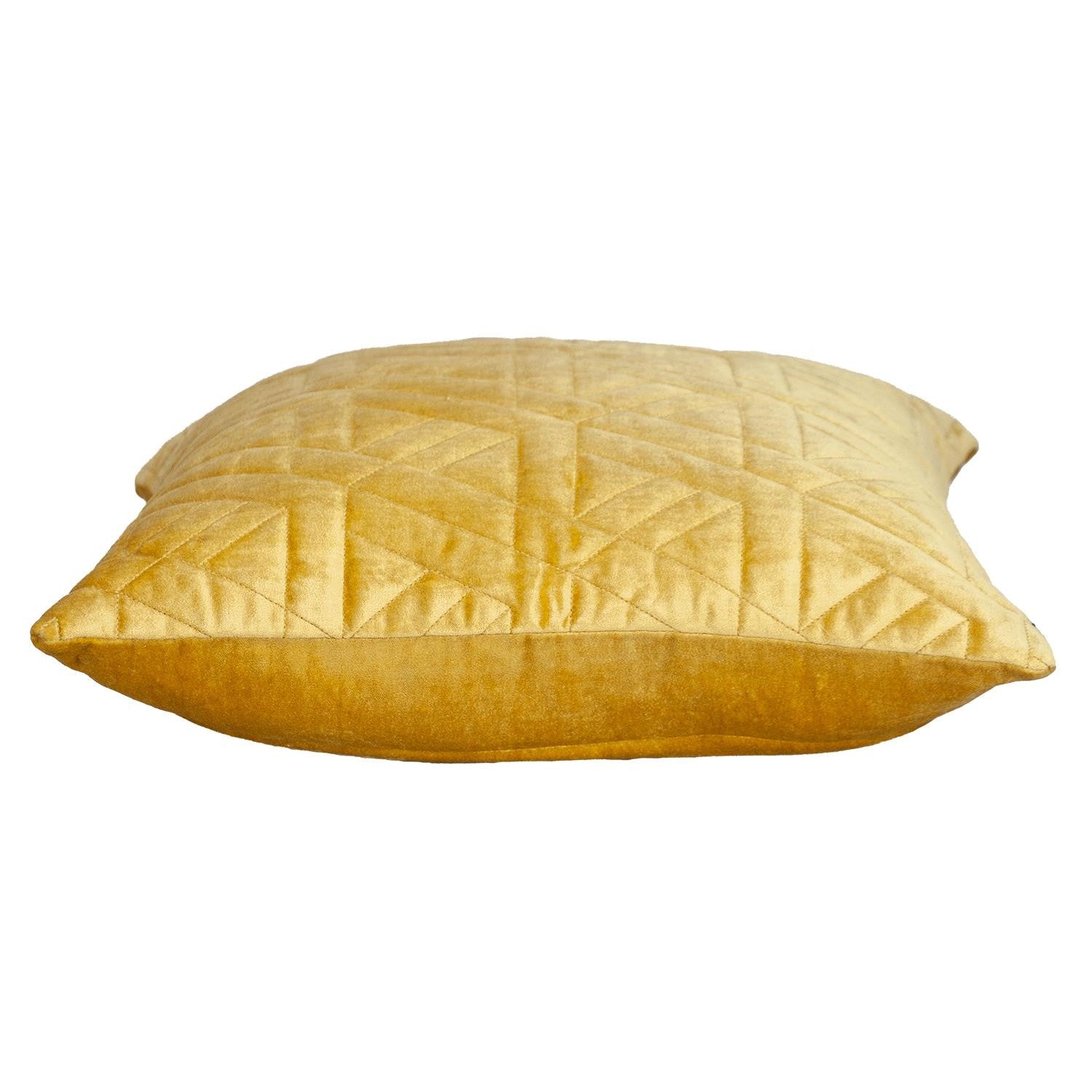 20" Yellow Cotton Blend Throw Pillow-3