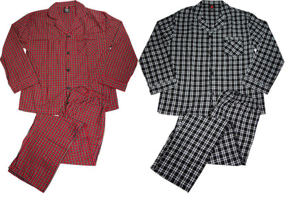 Hanes Men's Woven Cotton Blend Long Sleeve Plaid Sleepwear Pajama Set, 40290-0