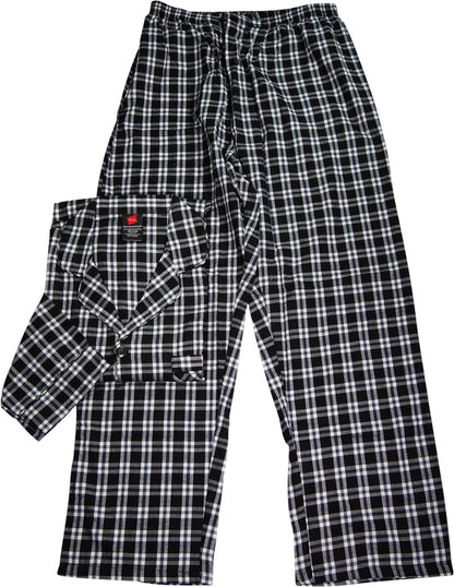 Hanes Men's Woven Cotton Blend Long Sleeve Plaid Sleepwear Pajama Set, 40290-4