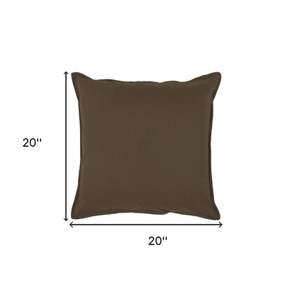 20" Brown Cotton Throw Pillow-4