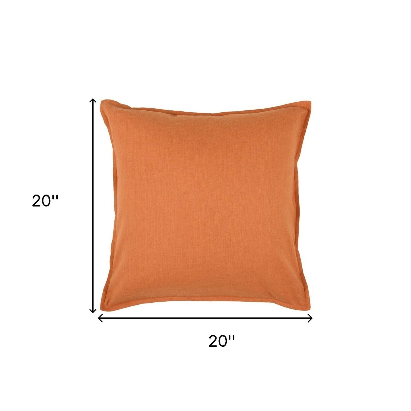 20" Orange Cotton Throw Pillow-4