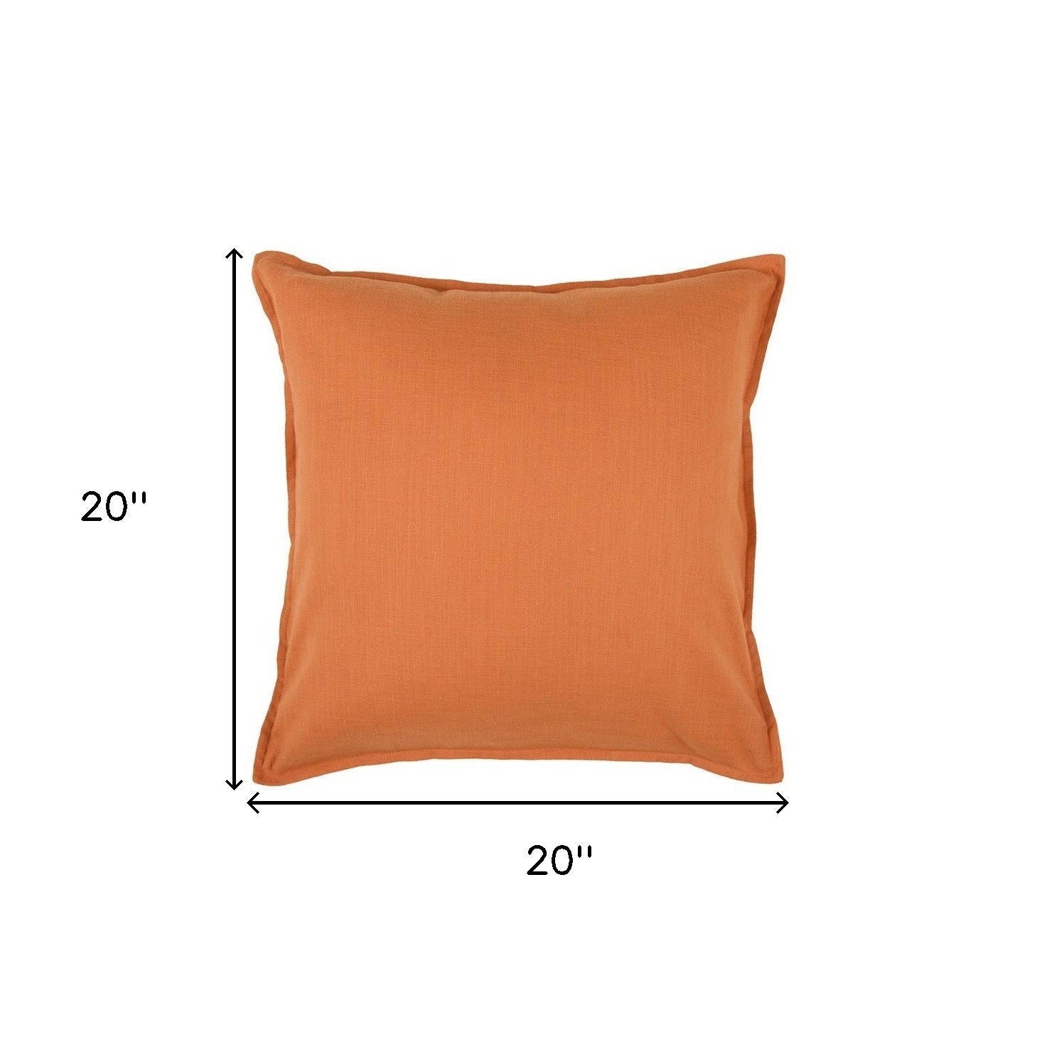 20" Orange Cotton Throw Pillow-4