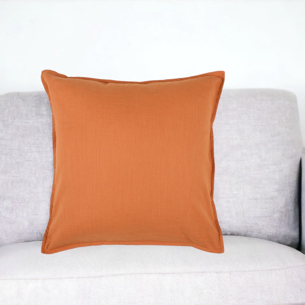 20" Orange Cotton Throw Pillow-1