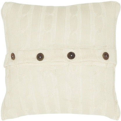 18" Ivory Cotton Throw Pillow-2