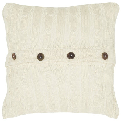 18" Ivory Cotton Throw Pillow-0